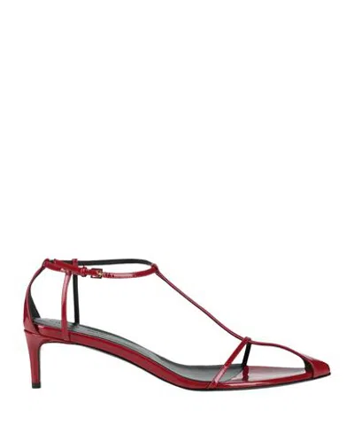 Khaite Woman Sandals Brick Size 8.5 Leather In Red