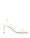 Khaite Loop Bead-embellished Leather Sandals In White