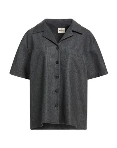 Khaite Woman Shirt Grey Size S Wool, Cashmere, Elastane In Gray