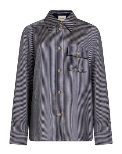 Khaite Woman Shirt Navy Size 2 Viscose, Silk
