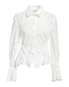 Khaite Woman Shirt White Size 8 Cotton In White