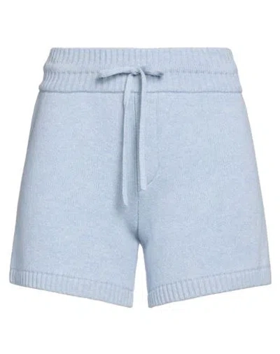 Khaite Woman Shorts & Bermuda Shorts Sky Blue Size L Cashmere, Polyamide