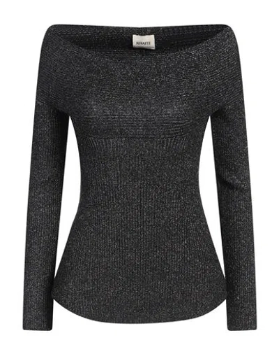 KHAITE KHAITE WOMAN SWEATER BLACK SIZE L VIRGIN WOOL, POLYESTER, METALLIC FIBER, POLYAMIDE, ELASTANE