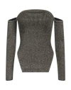 Khaite Woman Top Gold Size L Virgin Wool, Polyester, Metallic Fiber, Polyamide, Elastane In Gold
