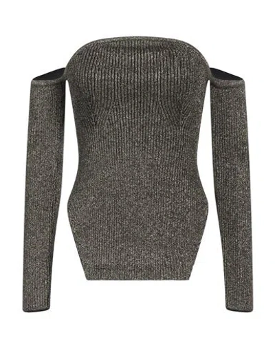 Khaite Woman Top Gold Size L Virgin Wool, Polyester, Metallic Fiber, Polyamide, Elastane