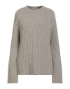 Khaite Woman Sweater Taupe Size L Cashmere In Gray
