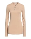 Khaite Woman T-shirt Sand Size M Viscose In Sand