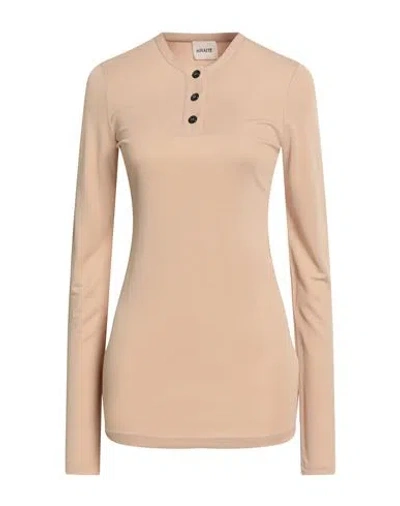 Khaite Woman T-shirt Sand Size M Viscose In Brown
