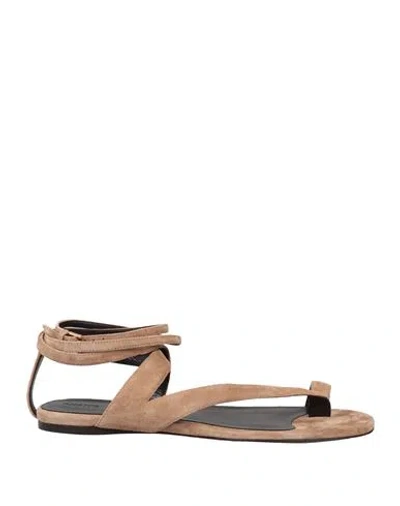 Khaite Woman Thong Sandal Light Brown Size 11 Leather In Beige