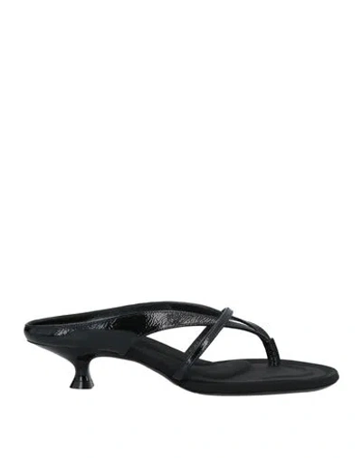 Khaite Woman Toe Strap Sandals Black Size 9.5 Soft Leather