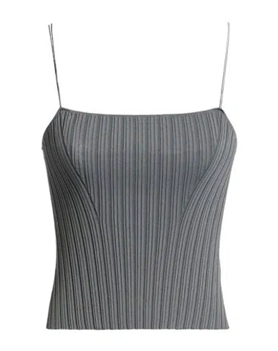 Khaite Woman Top Grey Size M Viscose, Polyamide, Elastane In Gray