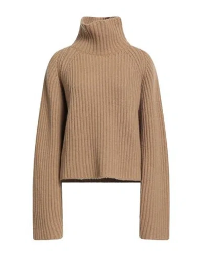 Khaite Woman Turtleneck Camel Size M Cashmere In Brown