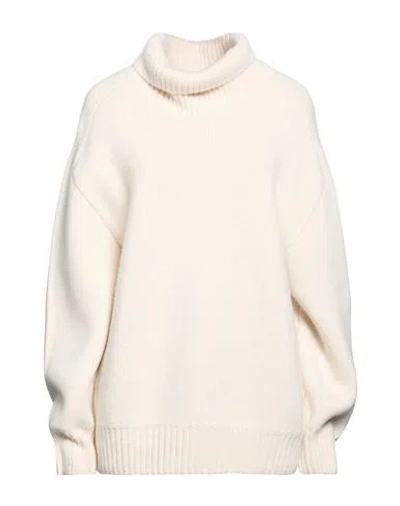 Khaite Woman Turtleneck Cream Size S Cashmere, Elastane In Neutral