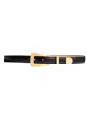 Khaite Lucca Leather Belt In Black