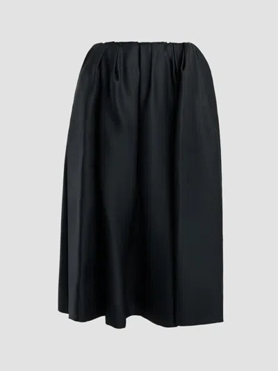 Khaite Women's Adara Pleated Silk Maxi Skirt In Black