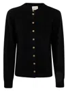 Khaite Brieta Merino Wool Blend Cardigan In Black