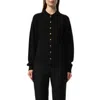 Khaite Brieta Merino Wool Blend Cardigan In Black