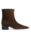 Khaite Andee Suede Ankle Boots In Brown