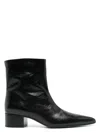 Khaite Andee Leather Ankle Boots In Black