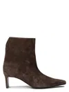 Khaite Brown Ona Ankle Boots In Black