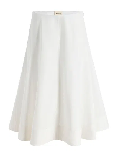 Khaite Women's Artin Cotton Midi-skirt In White