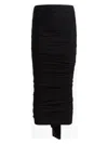 Khaite Aura Skirt With Waterfall Folds Black In Black