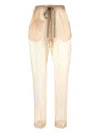 Khaite Beige Semi-transparent Silk Pants With Drawstring Waist