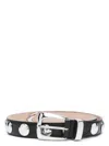 Khaite Sleek Studded Leather Belt In Black