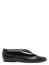 Khaite Asymmetric Cut-out Flat Shoes In Lambskin Leather In Negro