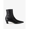 Khaite Womens The Nevada Western Lambskin-leather Mid-calf Boots Blac In Black
