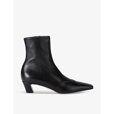 Khaite Womens The Nevada Western Lambskin-leather Mid-calf Boots Blac In Black