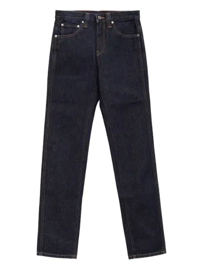 Khaite Blue Straight Leg Jeans In Black