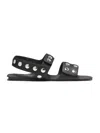 Khaite Black Boden Flat Sandals In Black