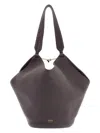 Khaite Small Lotus Leather Top Handle Bag In Marron Osc