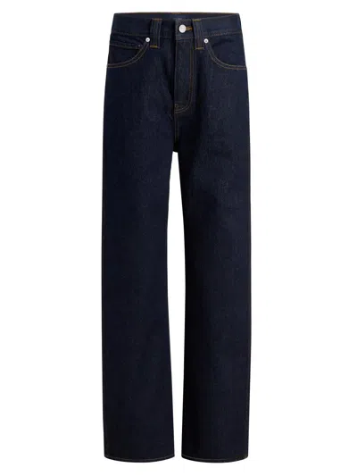 Khaite Women's Bonnie Mid-rise Wide-leg Jeans In Blue