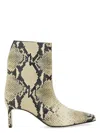 Khaite Ona Ankle Boot Natural Python-embossed Leather In Multicolour