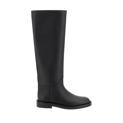 Khaite Flint Leather Knee-high Boots In Black