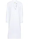 Khaite White Cotton Dress In Multicolor