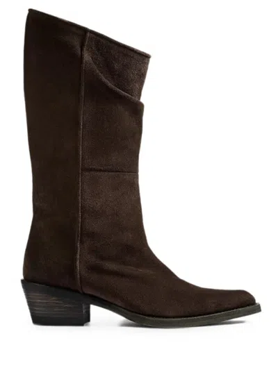 Khaite Brown Suede Boots
