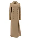 Khaite 'mallory' Double-breasted Coat In Beige