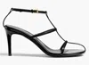 Khaite Black Leather Loop Sandals In Black