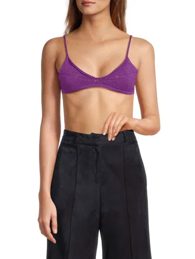 Khaite Women's Carla Knit Bralette In Grape