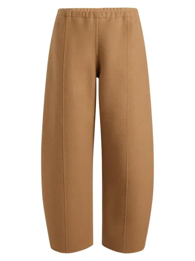 Khaite Women's Clover Fleece Wool Pants In Brown