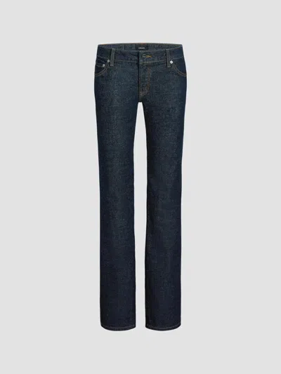 Khaite Women's Conforti Denim Low-rise Straight-leg Jeans In Blue