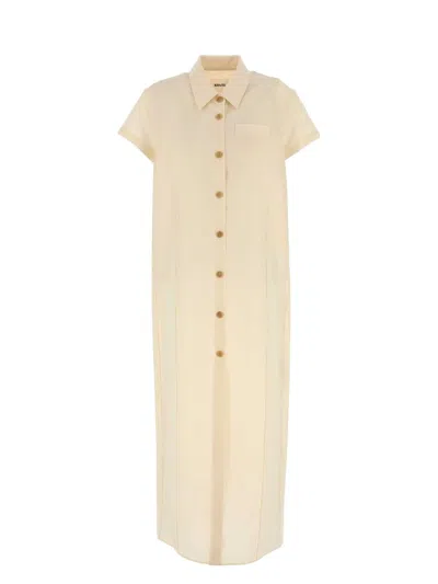 KHAITE WOMEN'S CREAM LINEN BLEND IFFY SHIRT DRESS