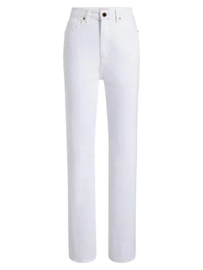 Khaite Women's Danielle Mid-rise Straight-leg Jeans In White