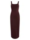 Khaite Womens Almandine Dixi Square-neck Knitted Maxi Dress In Burgundy