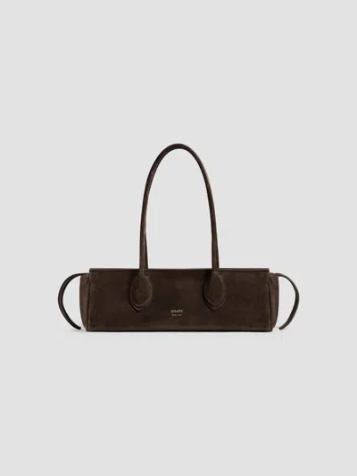 Khaite Women's Donna Soft Suede E/w Shoulder Bag In Ebano