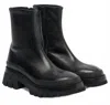 Khaite 35mm Fallon Leather Ankle Boots In Black