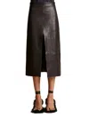 Khaite Fraser Leather Skirt In Black